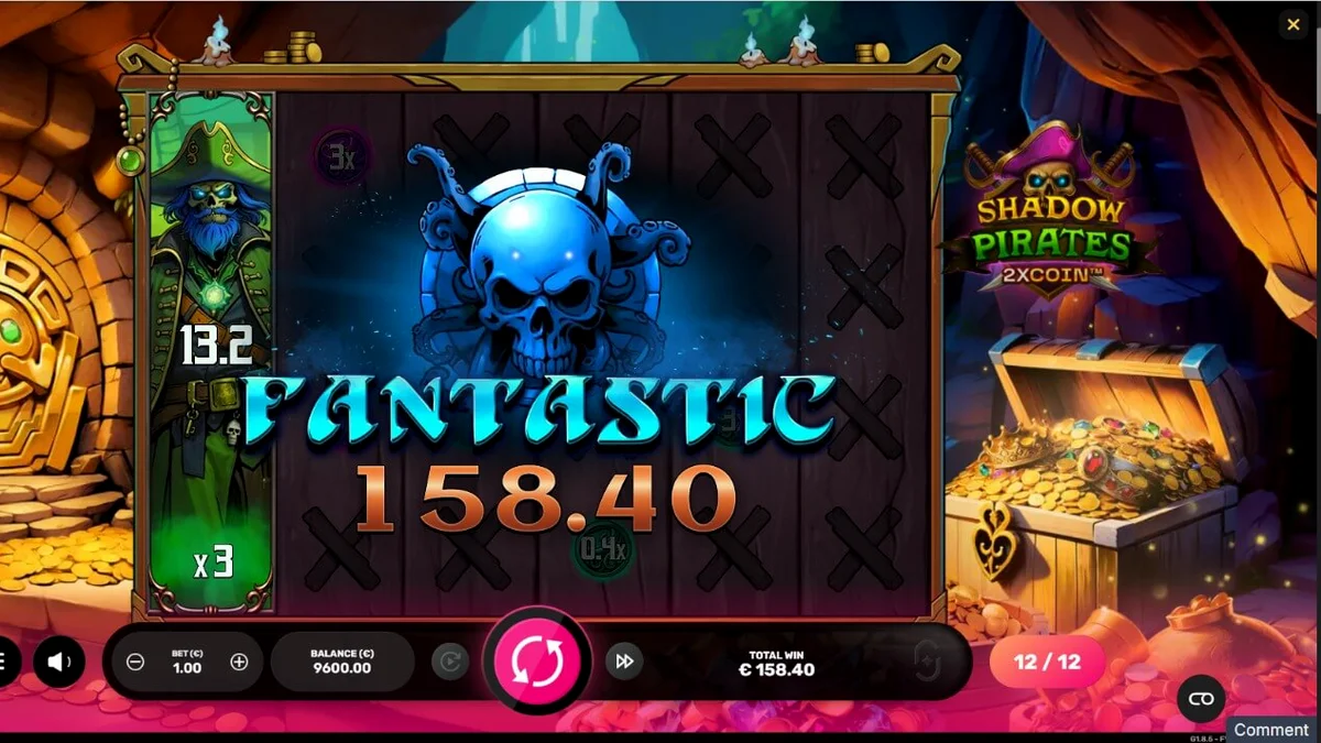 Tampilan visual slot Shadow Pirates dengan tema bajak laut hantu dan koin emas